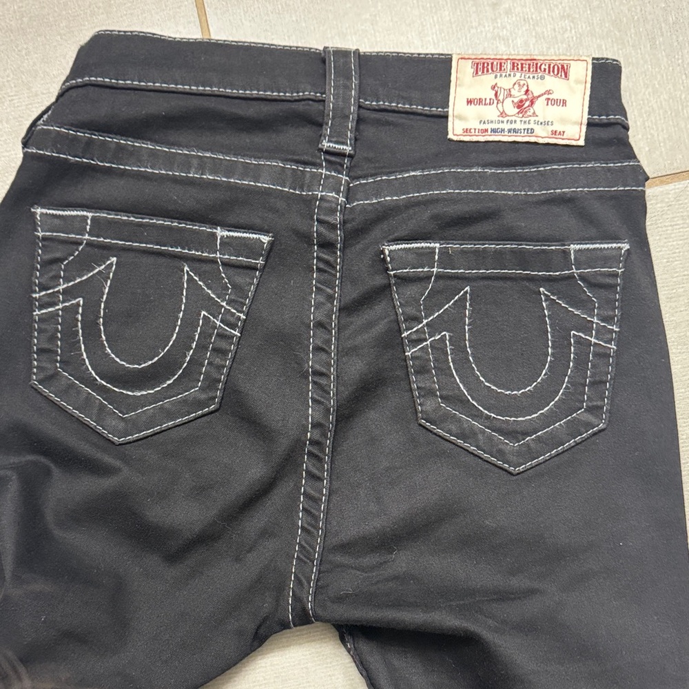True Religion Black Denim with White Accents